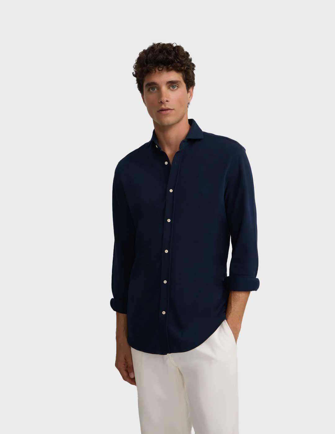 Silbon Sport micropique comfort camisa marina para hombre