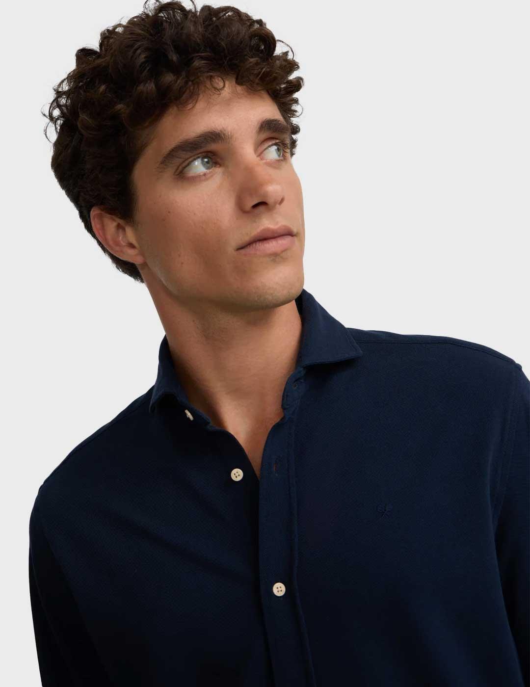 Silbon Sport micropique comfort camisa marina para hombre