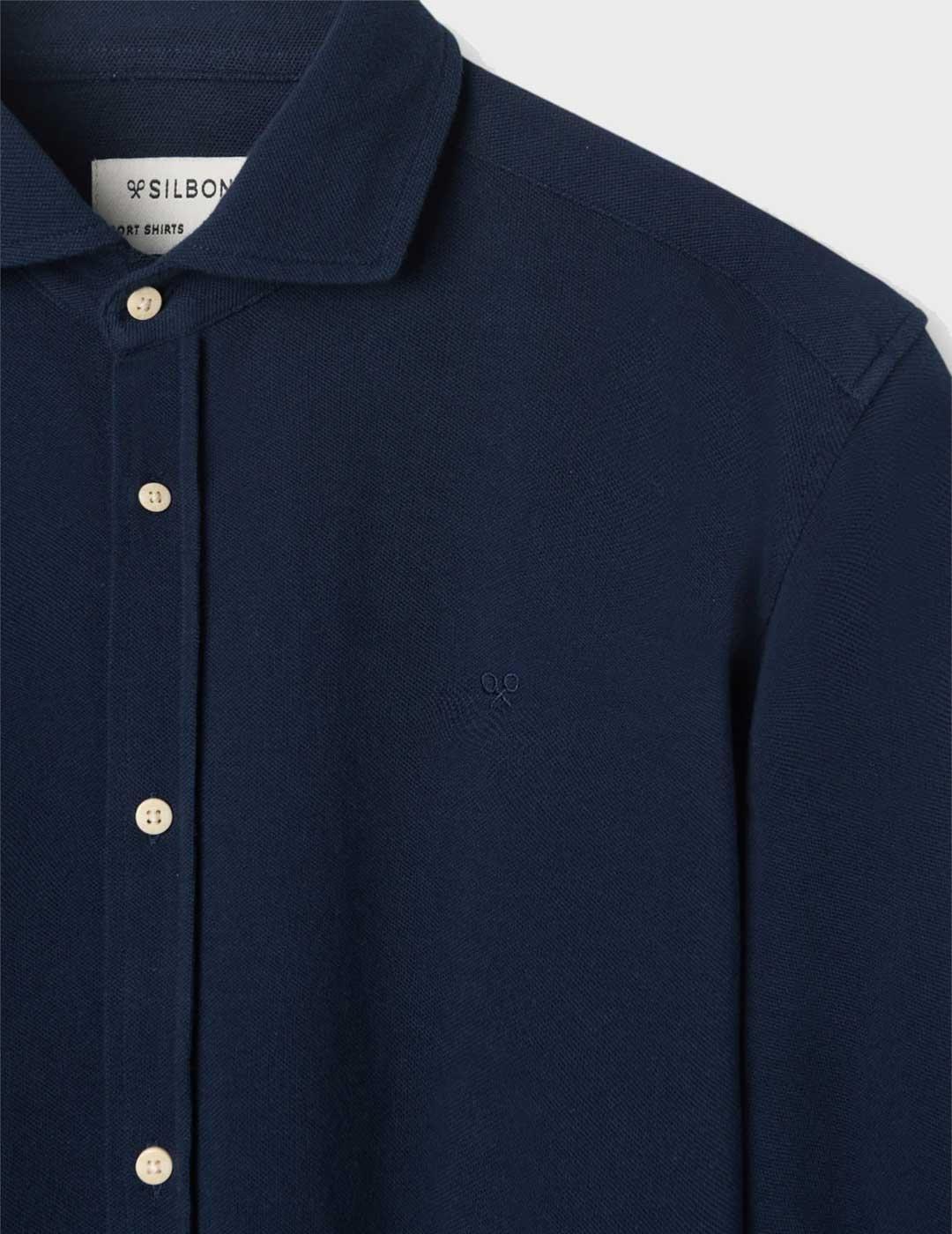Silbon Sport micropique comfort camisa marina para hombre