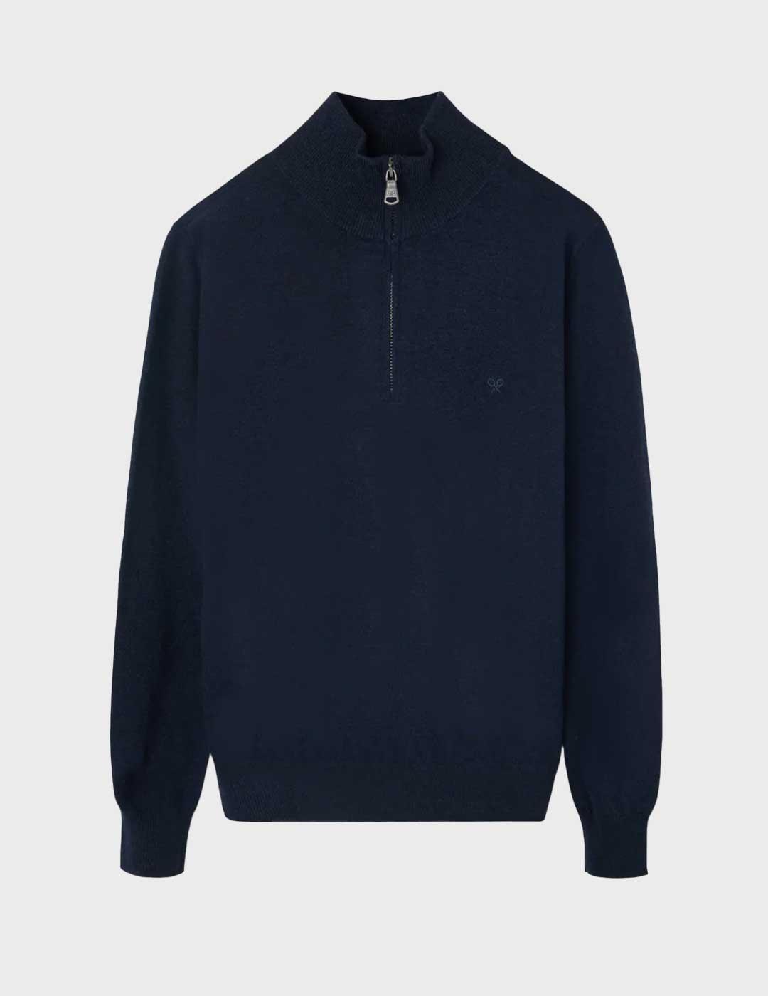 Silbon jersey azul marino media cremallera para hombre