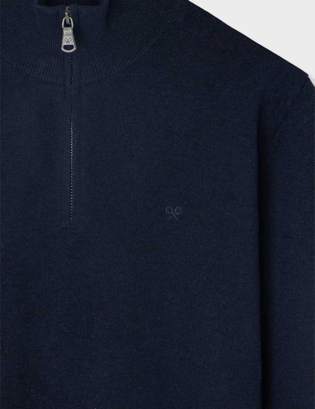 Silbon jersey azul marino media cremallera para hombre