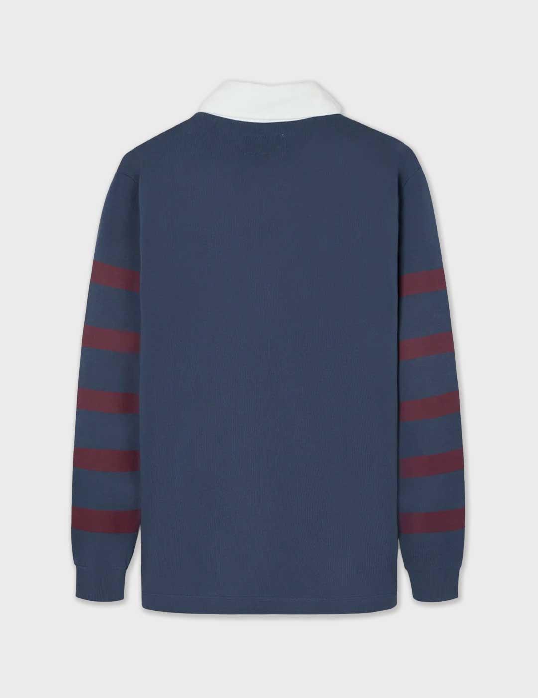 Silbon Rugby polo azul marino para hombre