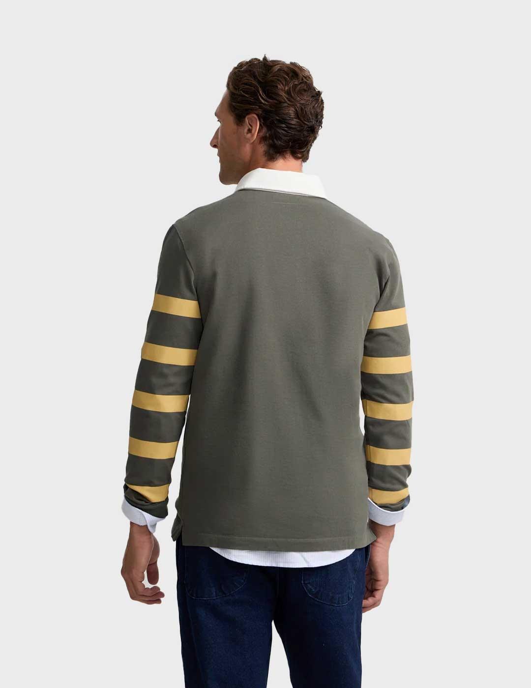 Silbon Rugby polo verde para hombre