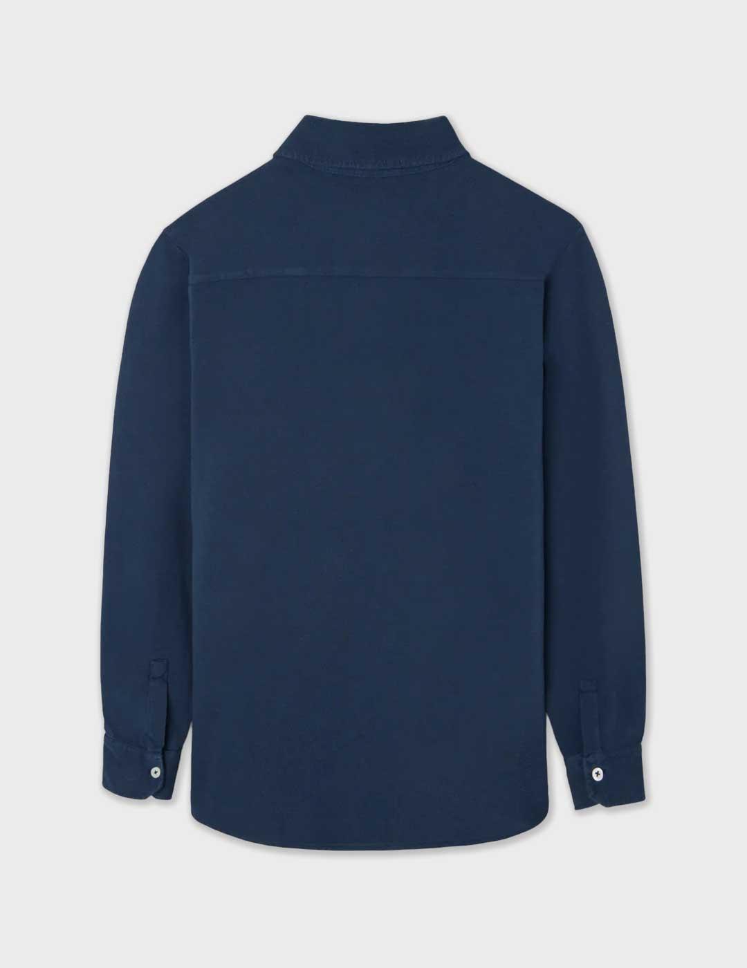 Silbon polo azul marino manga larga para hombre