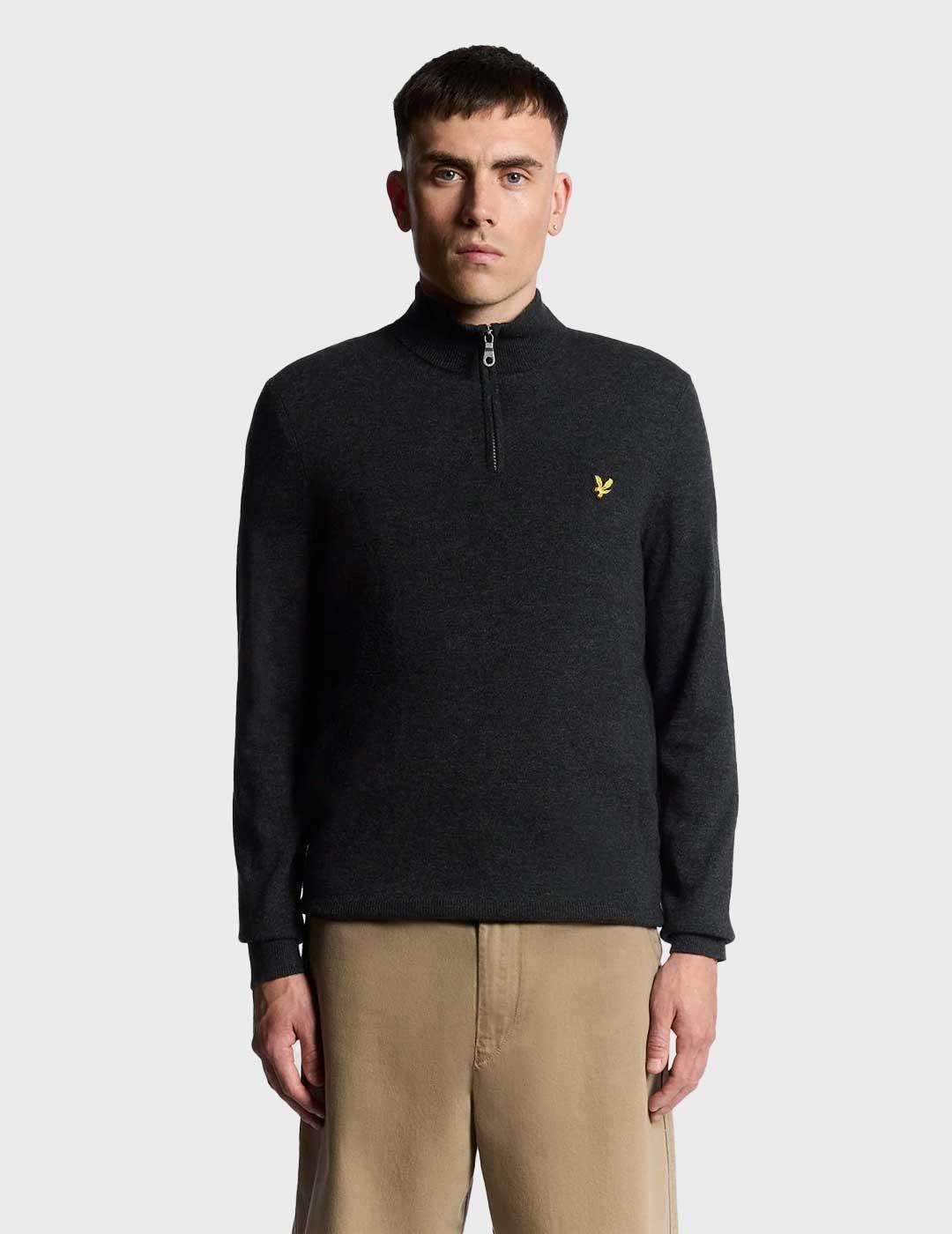 Lyle & Scott Lambswool Blend jersey negro para hombre