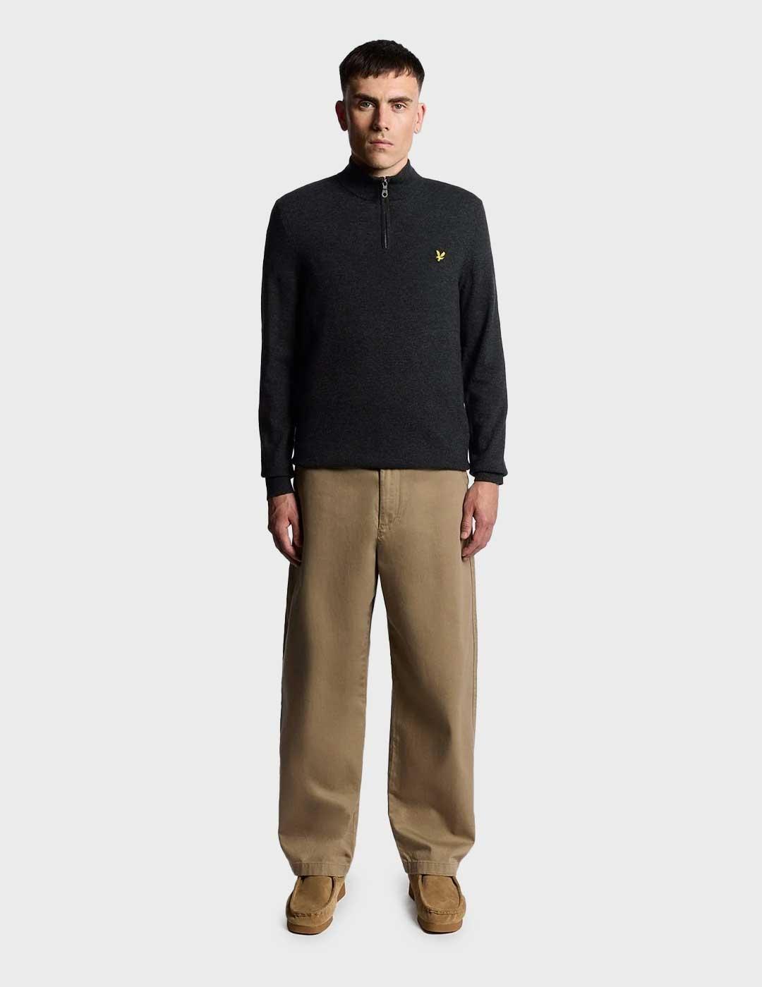 Lyle & Scott Lambswool Blend jersey negro para hombre