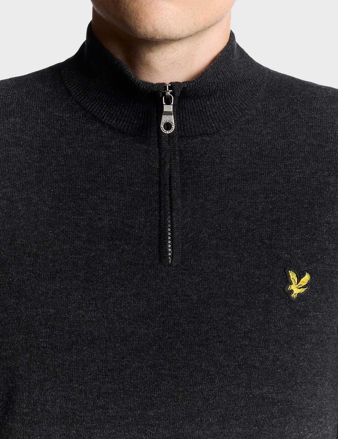 Lyle & Scott Lambswool Blend jersey negro para hombre