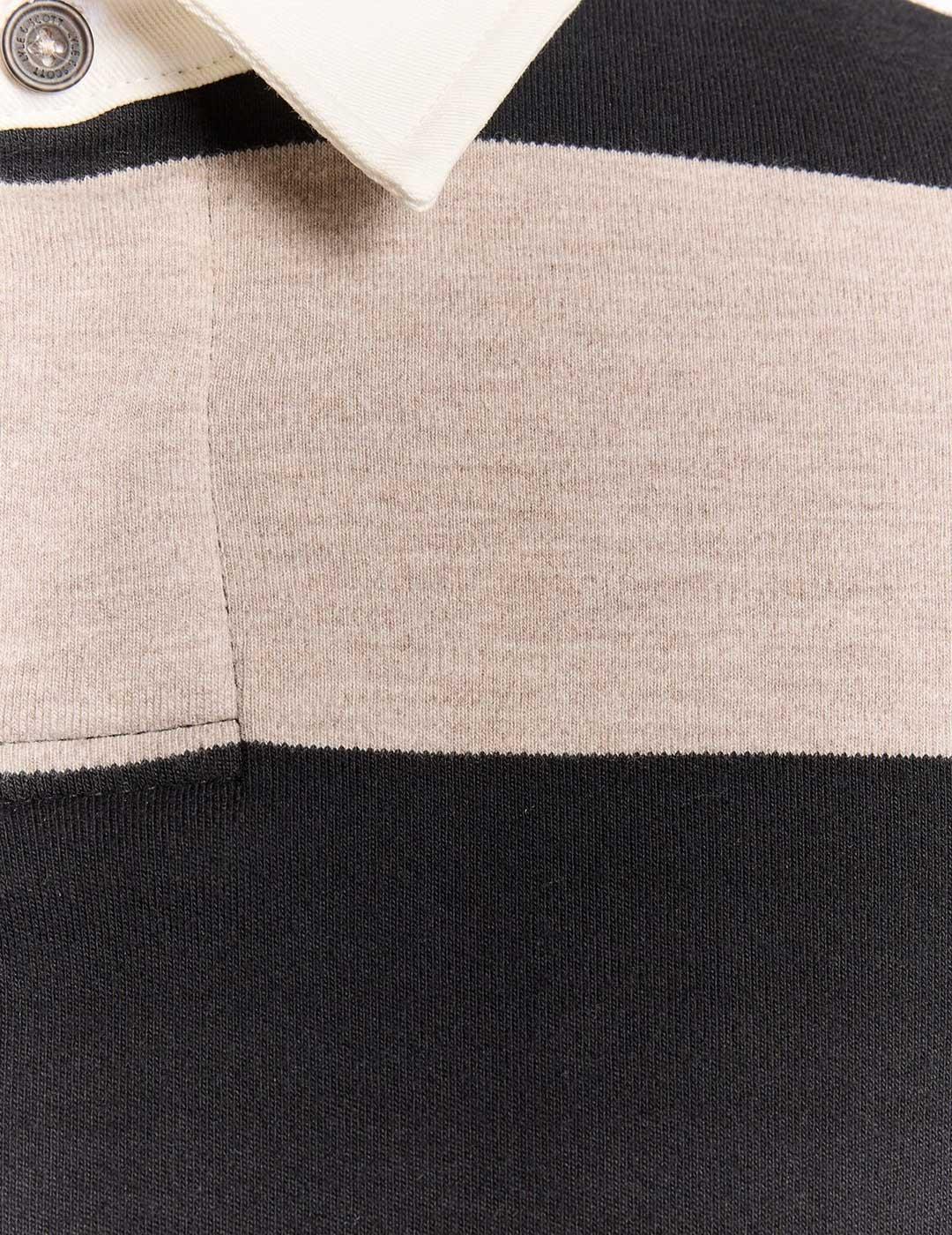 Lyle & Scott Striped Rugby polo gris para hombre