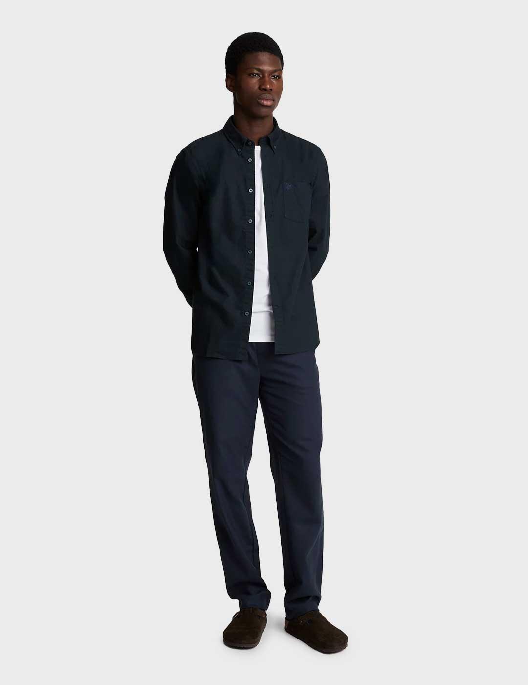 Lyle & Scott Plain Oxford camisa azul marino para hombre