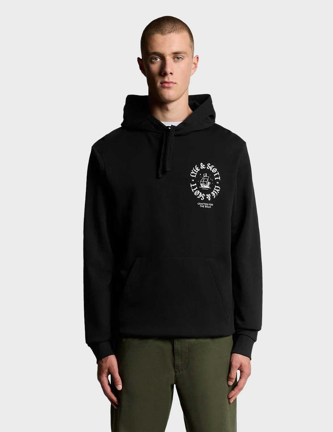 Lyle & Scott Ship Insignia sudadera negra para hombre