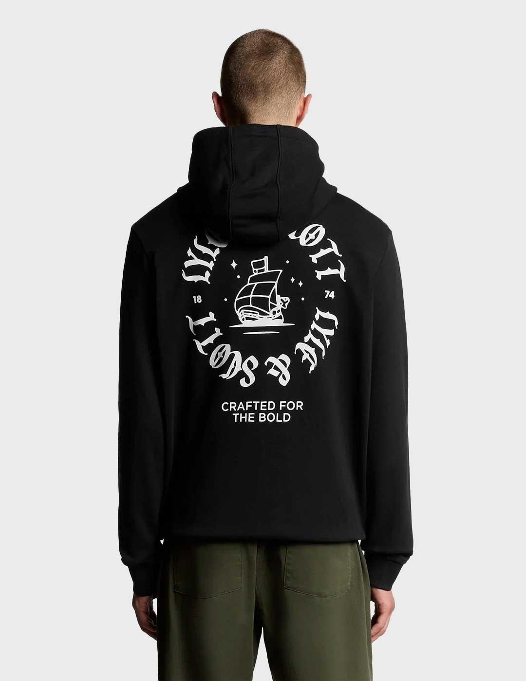 Lyle & Scott Ship Insignia sudadera negra para hombre