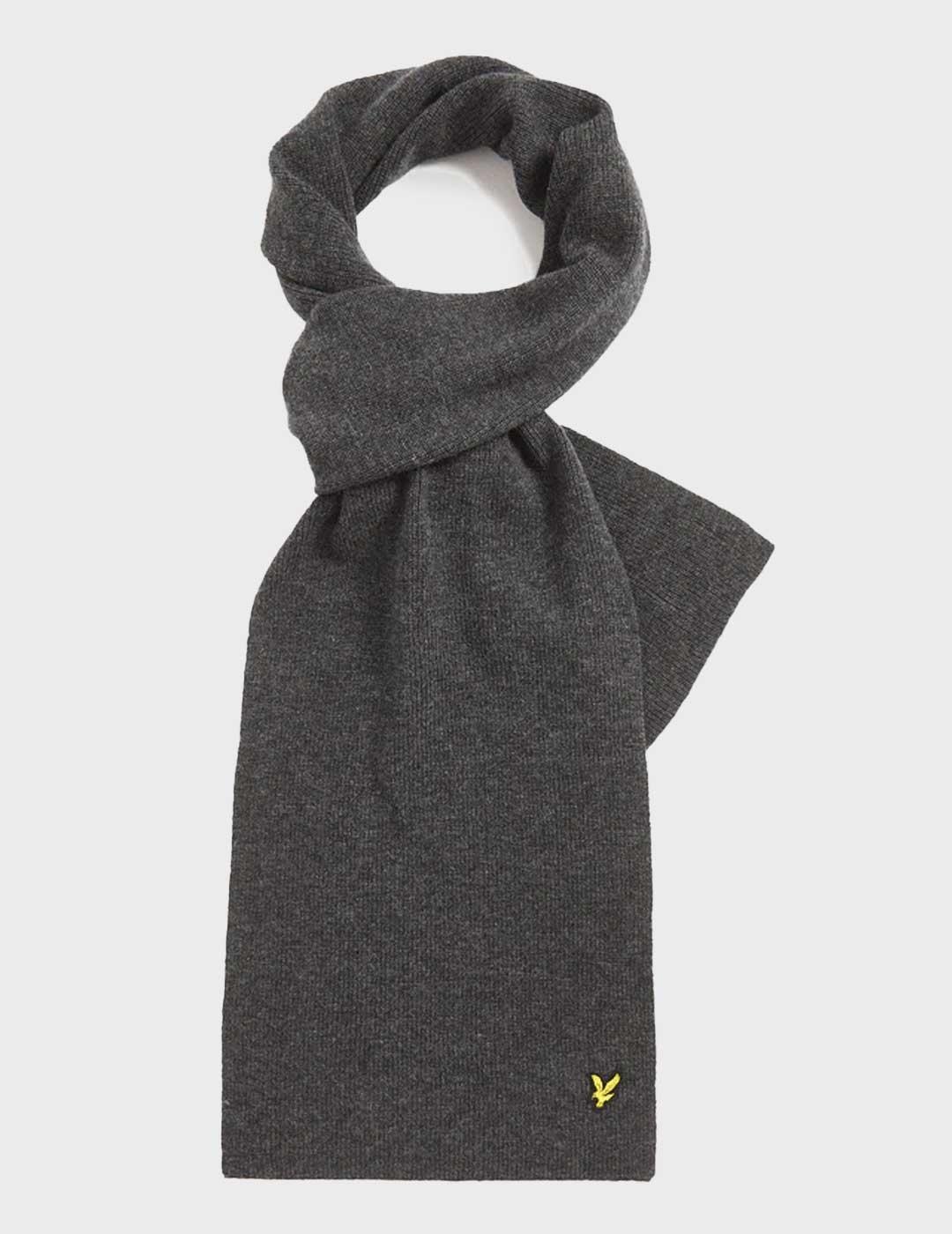 Lyle & Scott Lambswool Ribbed bufanda gris para hombre