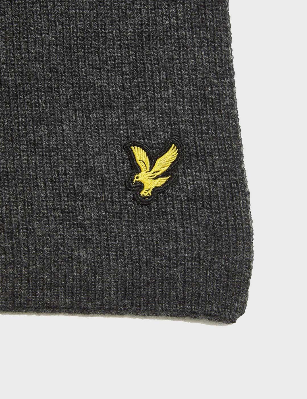 Lyle & Scott Lambswool Ribbed bufanda gris para hombre