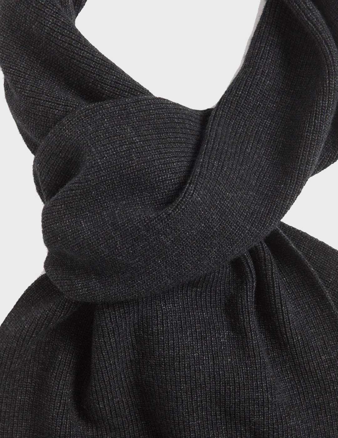 Lyle & Scott Lambswool Ribbed bufanda negra para hombre