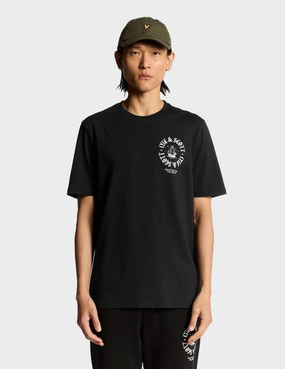 Lyle & Scott Ship Insignia camiseta negra para hombre