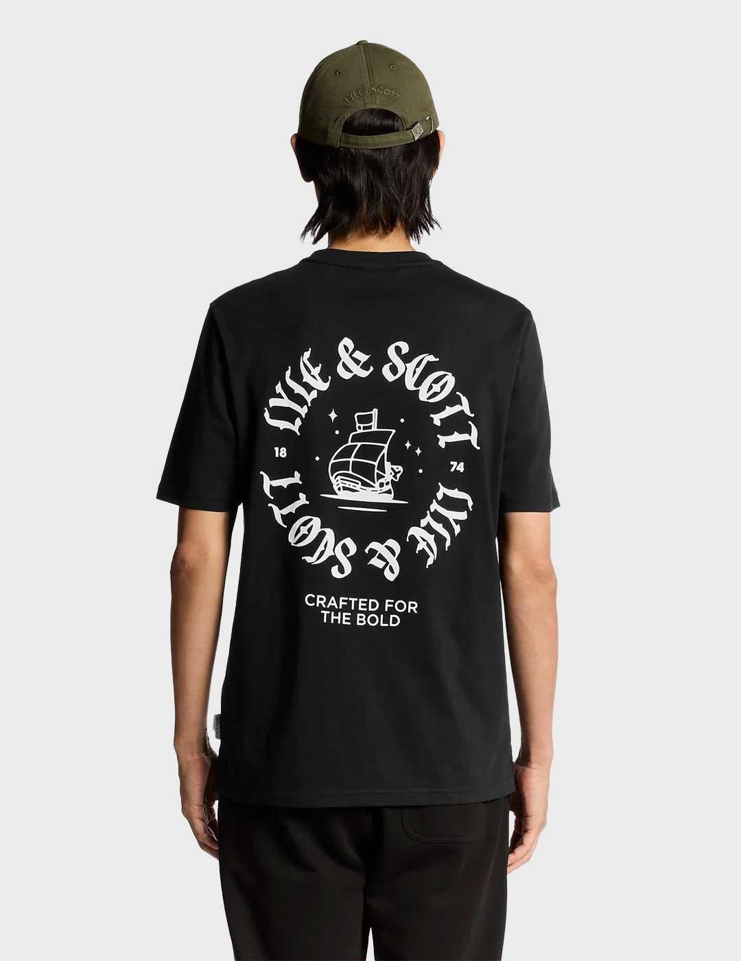 Lyle & Scott Ship Insignia camiseta negra para hombre