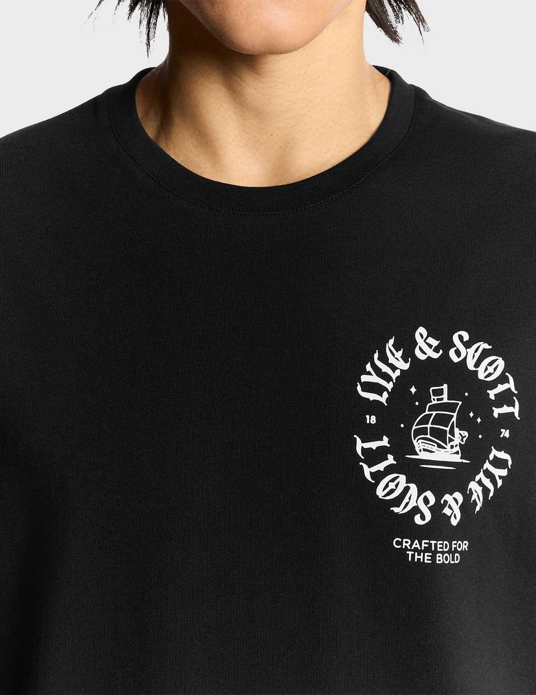 Lyle & Scott Ship Insignia camiseta negra para hombre