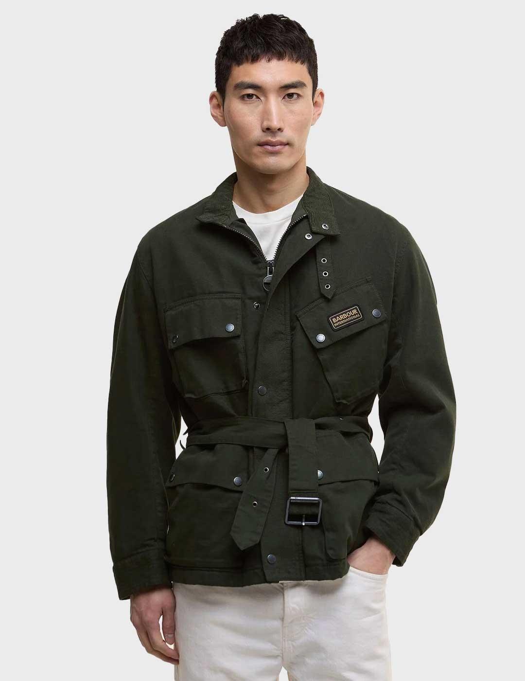 Barbour International Washed Casual chaqueta verde hombre