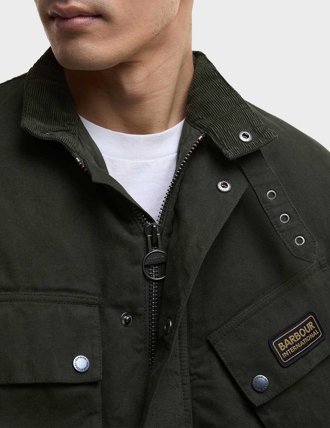 Barbour International Washed Casual chaqueta verde hombre