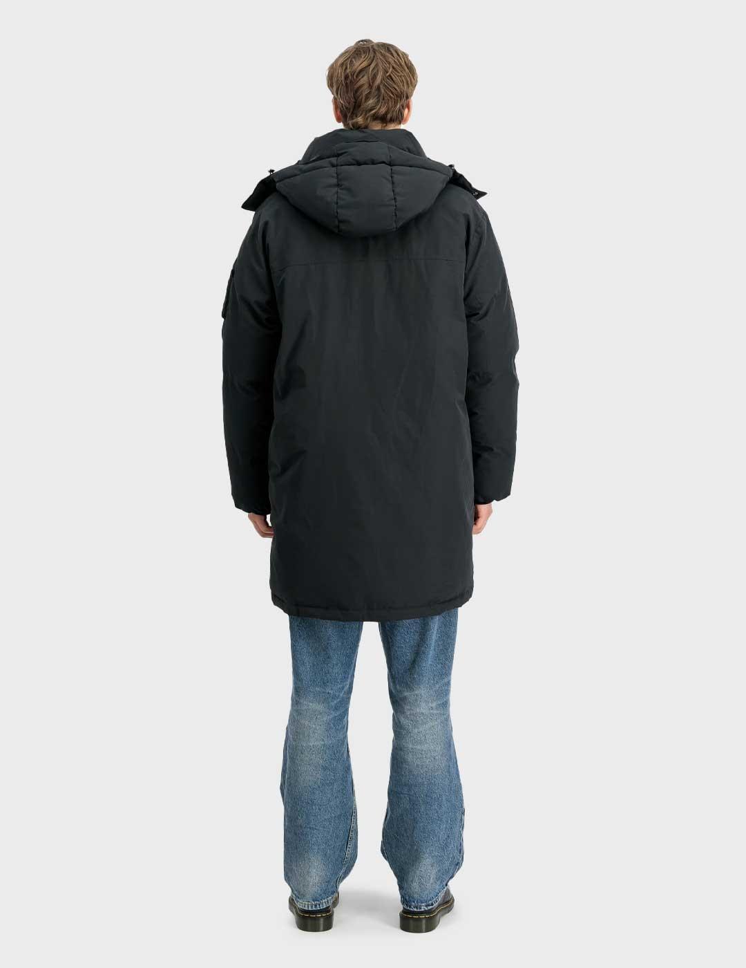 Alpha Puffer Parka Winter abrigo negro para hombre