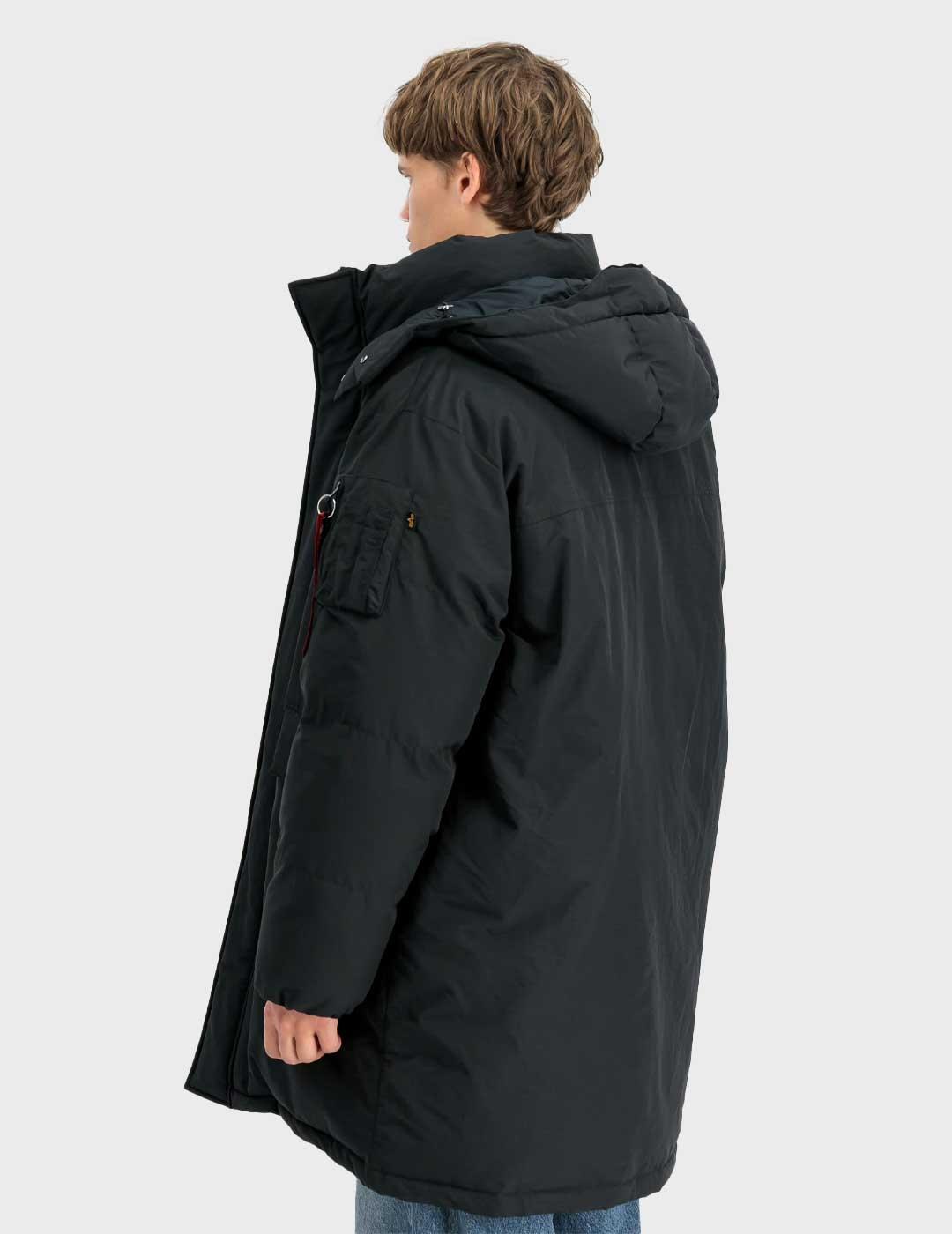 Alpha Puffer Parka Winter abrigo negro para hombre
