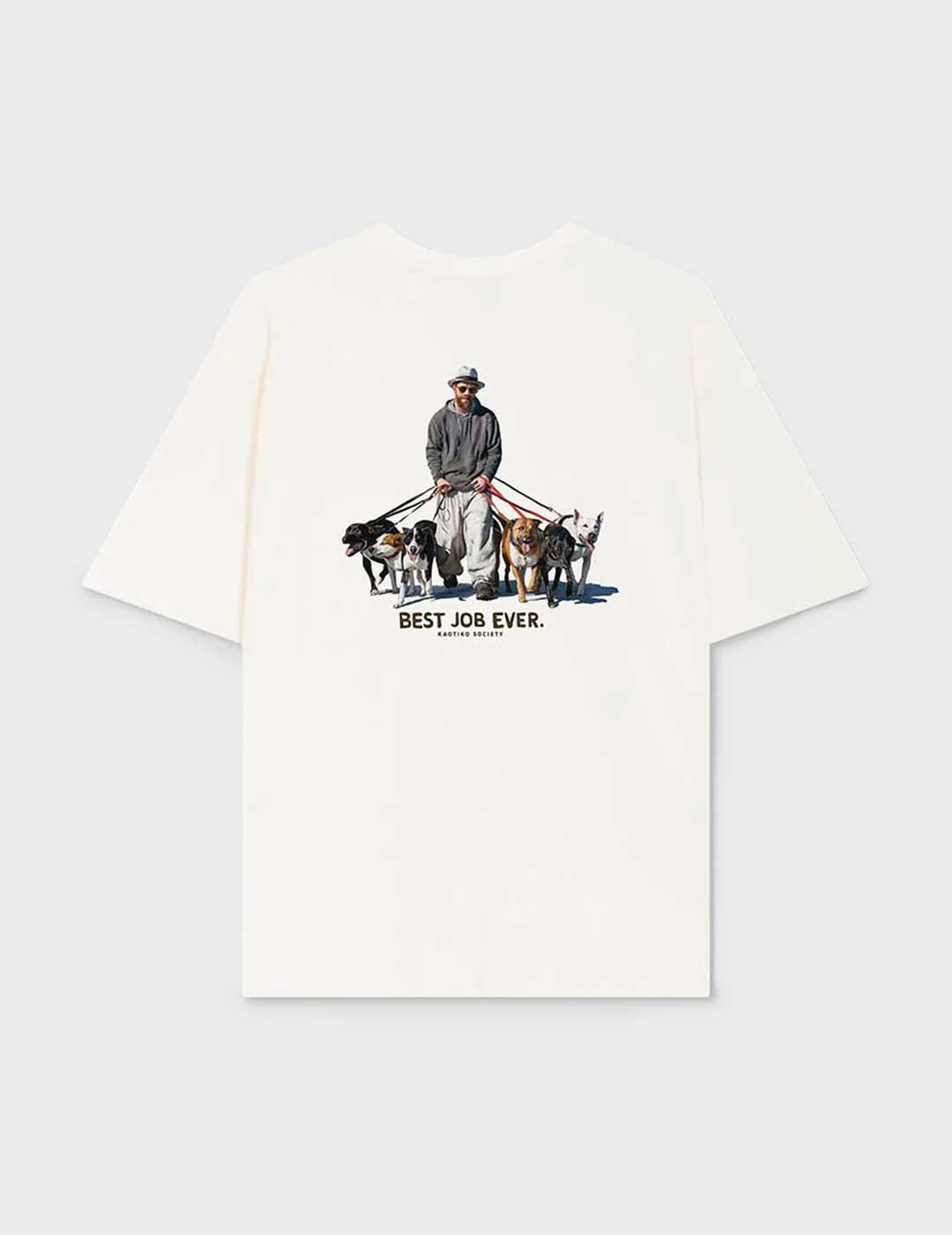 Kaotiko Best Job Ever camsieta blanca para hombre