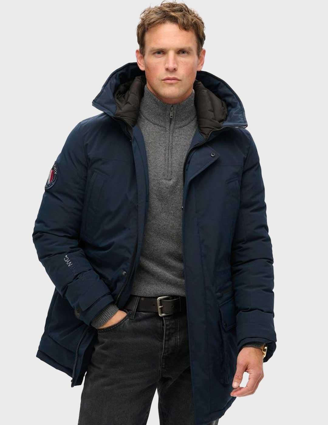 Superdry City Padded abrigo azul marino para hombre