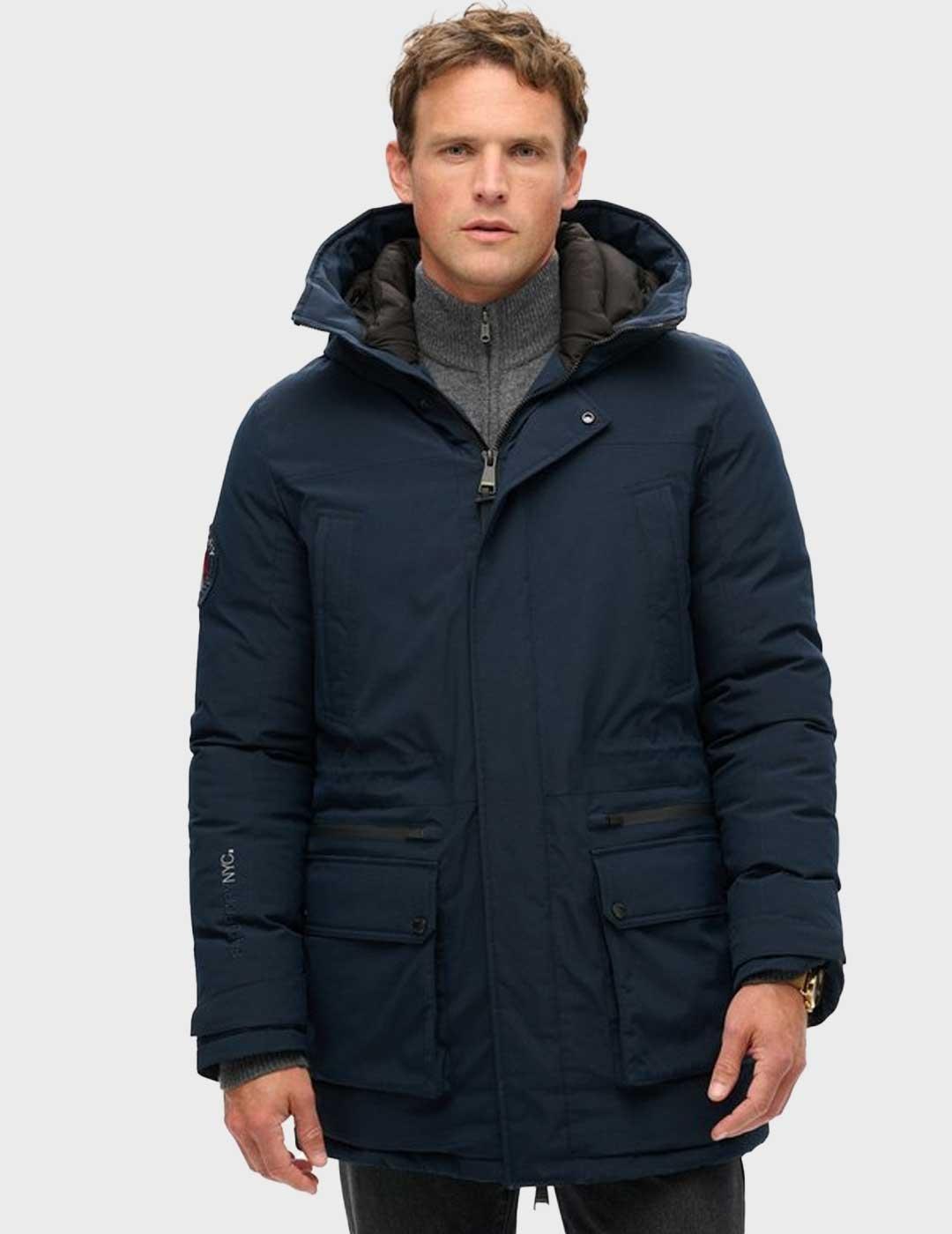 Superdry City Padded abrigo azul marino para hombre