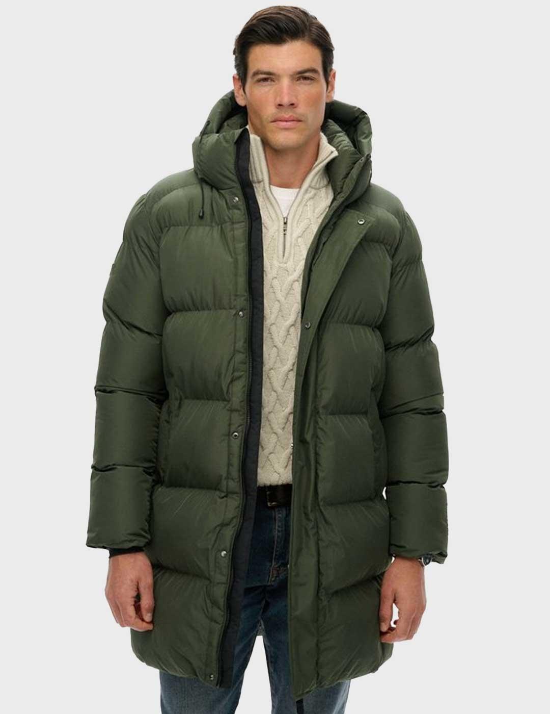 Superdry Hooded Sports abrigo verde para hombre