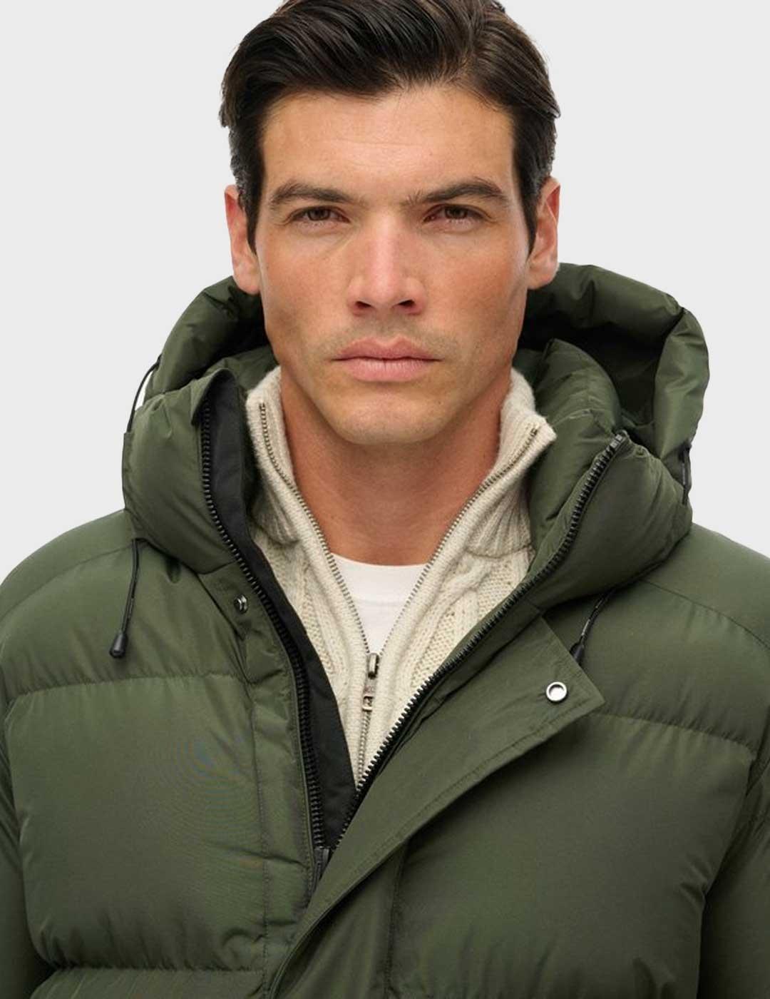 Superdry Hooded Sports abrigo verde para hombre