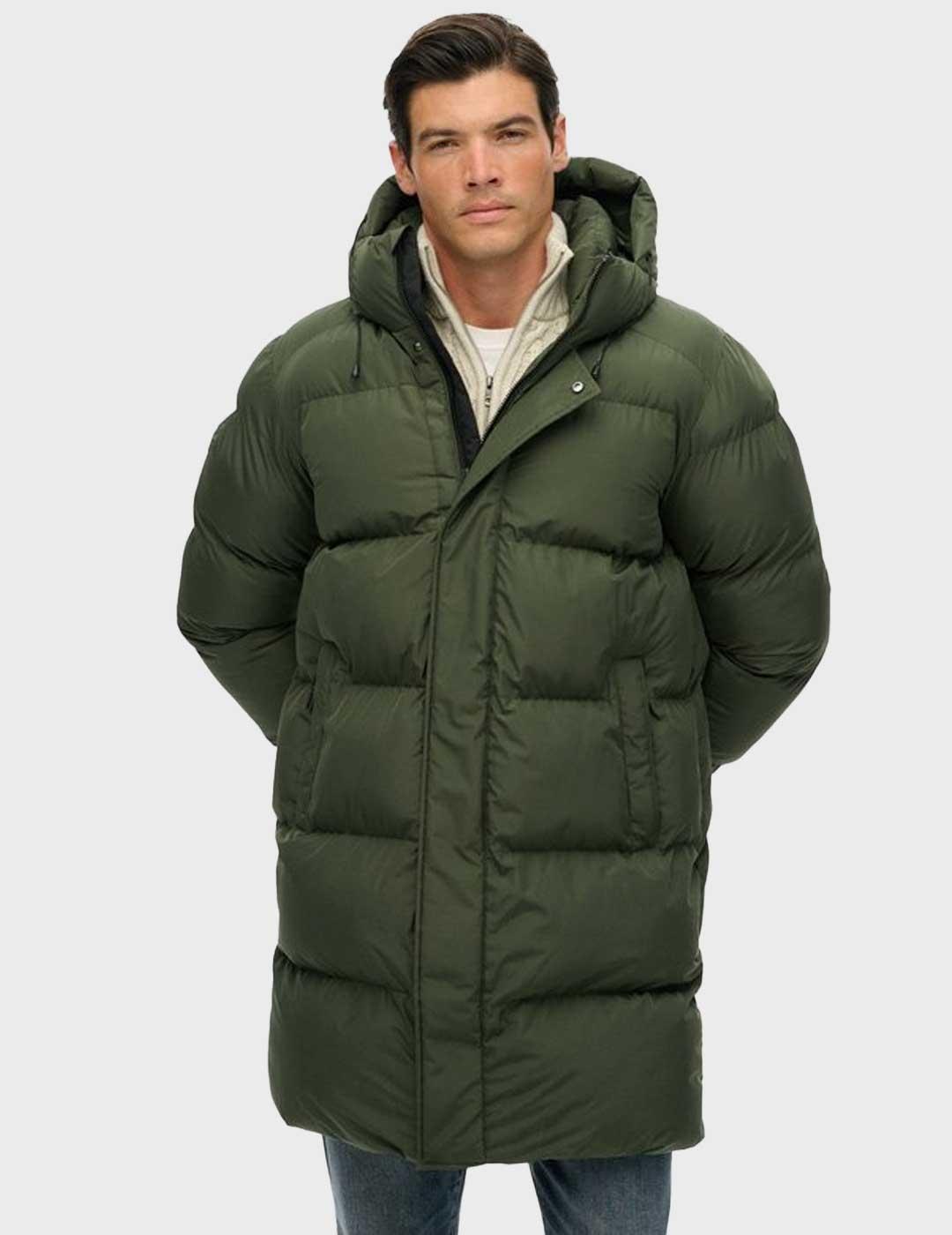 Superdry Hooded Sports abrigo verde para hombre