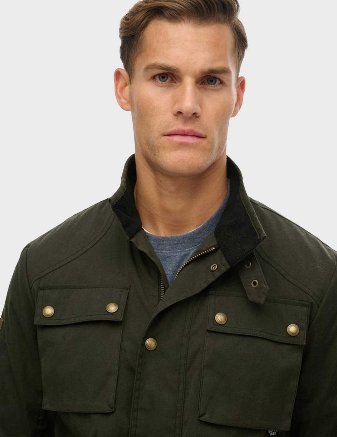 Superdry Merchant Wax Race chaqueta verde para hombre