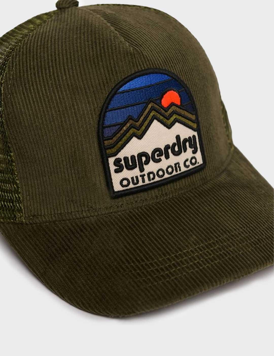 Superdry Mesh Cord gorra verde para hombre y mujer