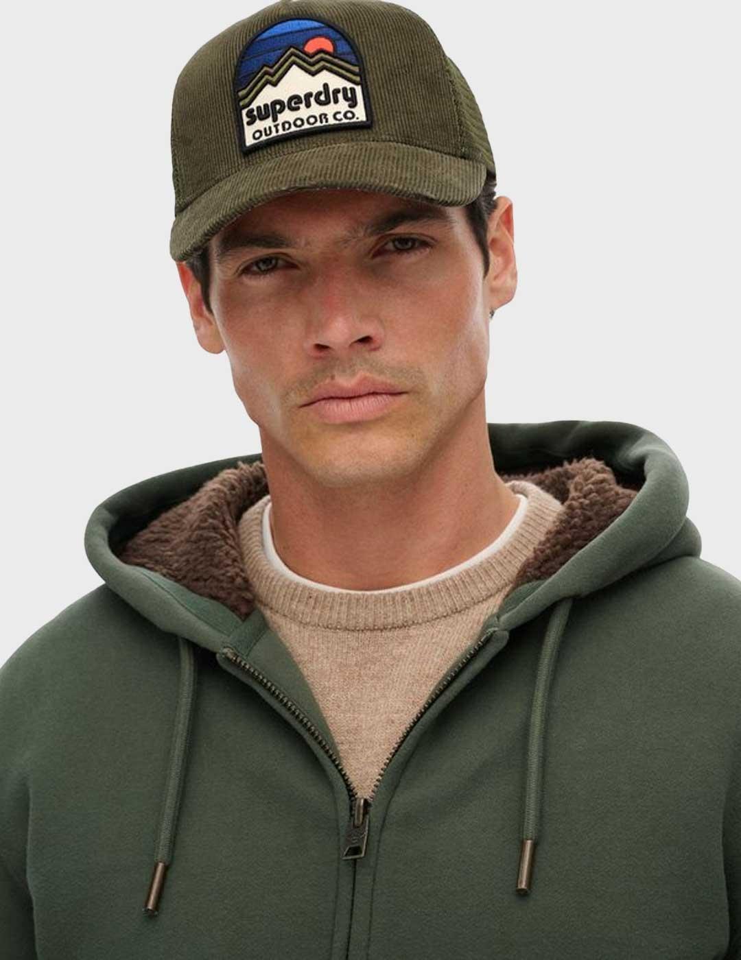 Superdry Mesh Cord gorra verde para hombre y mujer