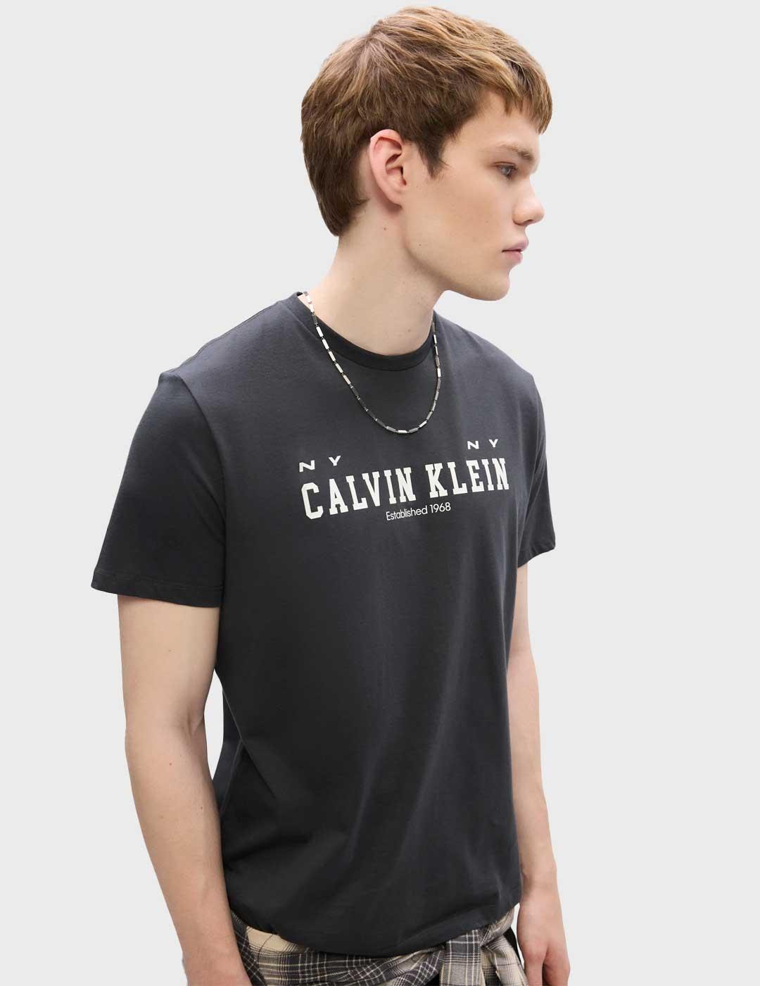 Calvin Klein Coll Word camiseta negra para hombre
