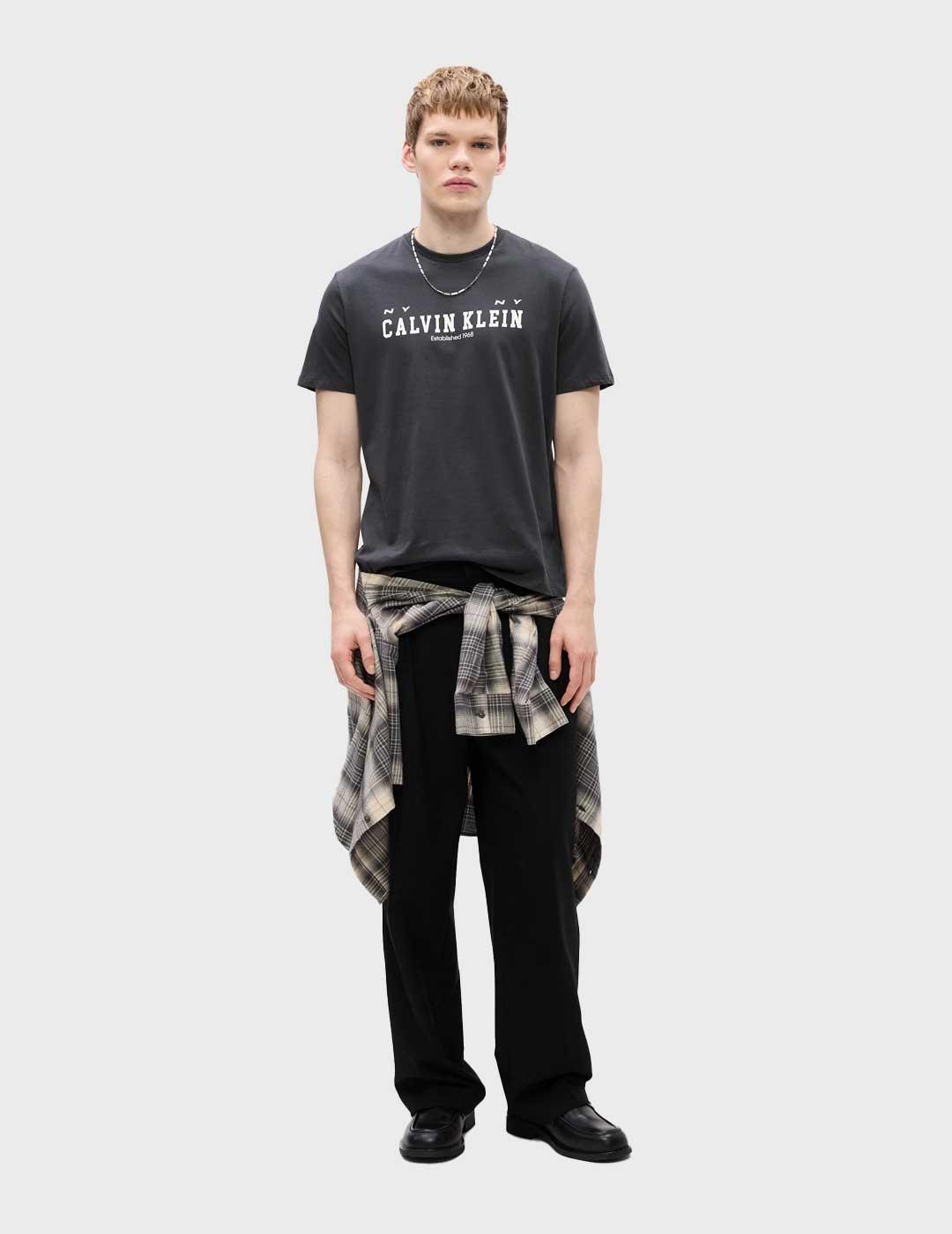 Calvin Klein Coll Word camiseta negra para hombre