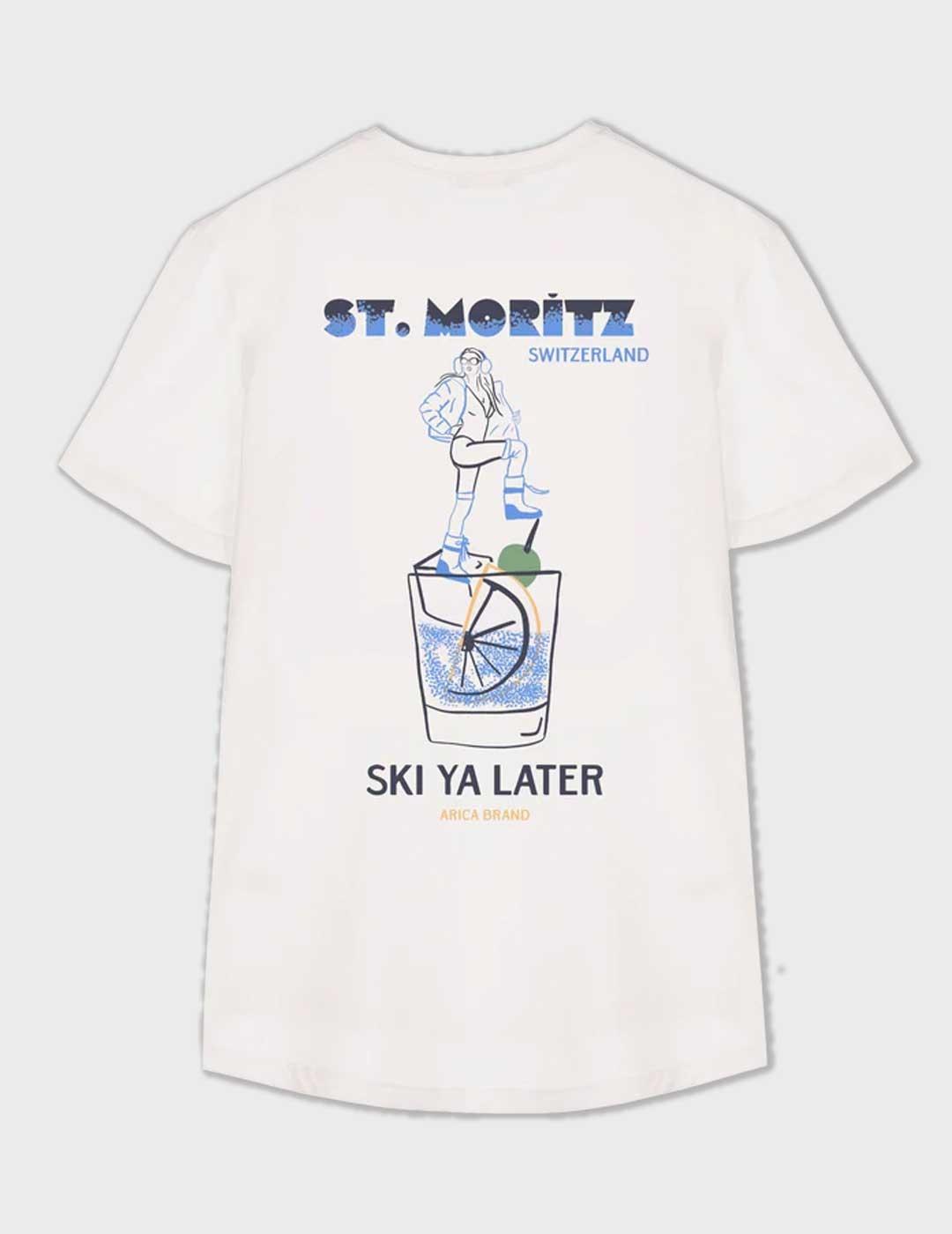 Arica Brand St Mortiz camiseta blanca para hombre y mujer