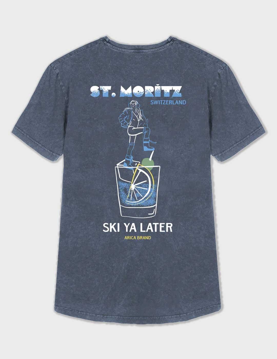 Arica Brand St Mortiz camiseta azul para hombre y mujer