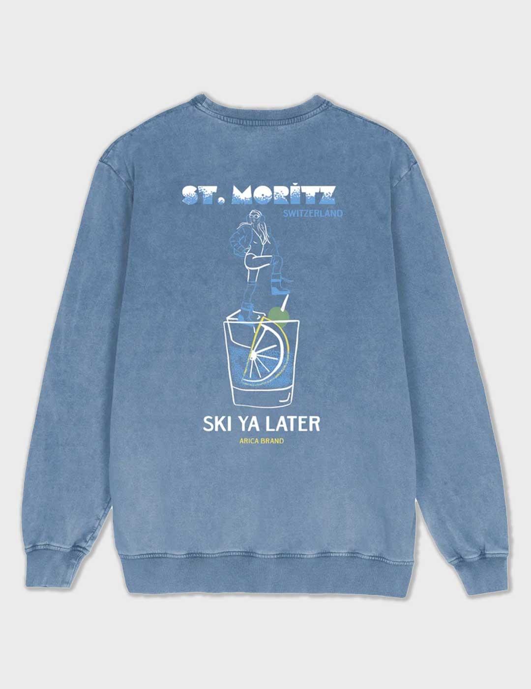 Arica Brand St Mortiz sudadera azul para hombre y mujer