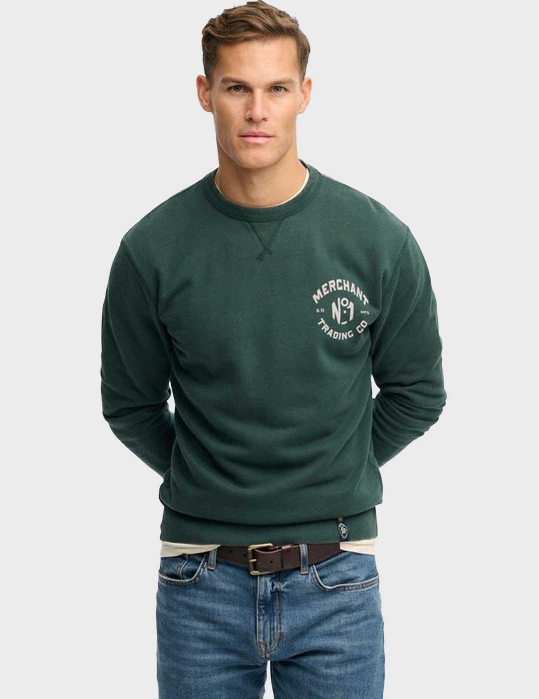 Superdry Merchant sudadera verde para hombre