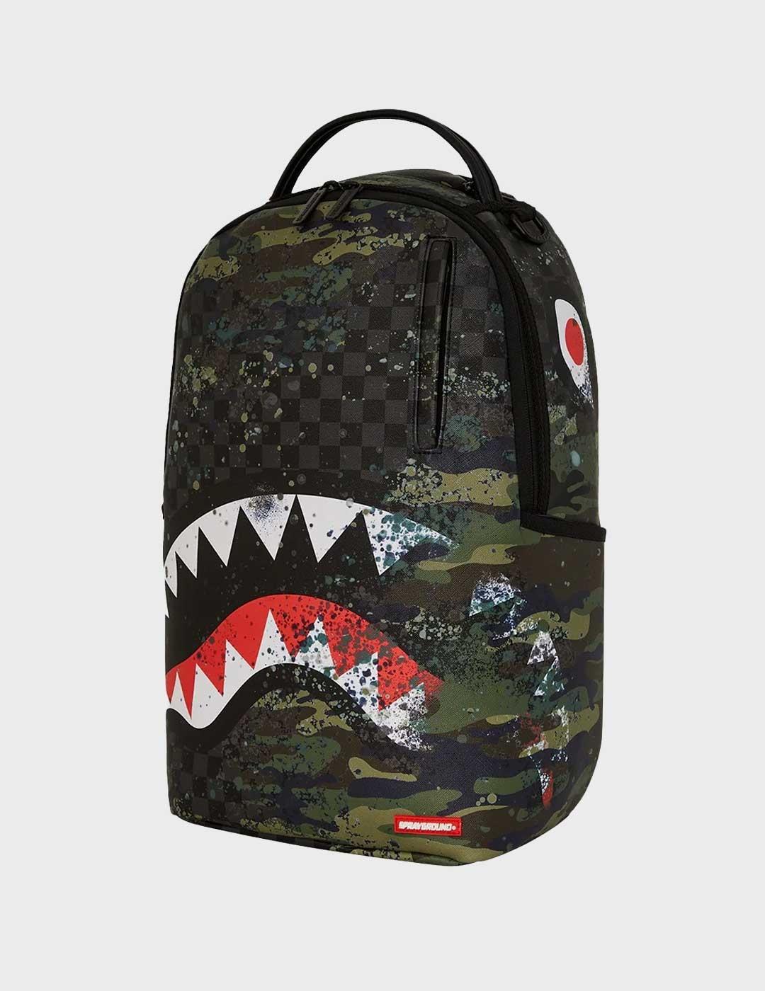 Sprayground Camo Splash mochila verde para hombre y mujer