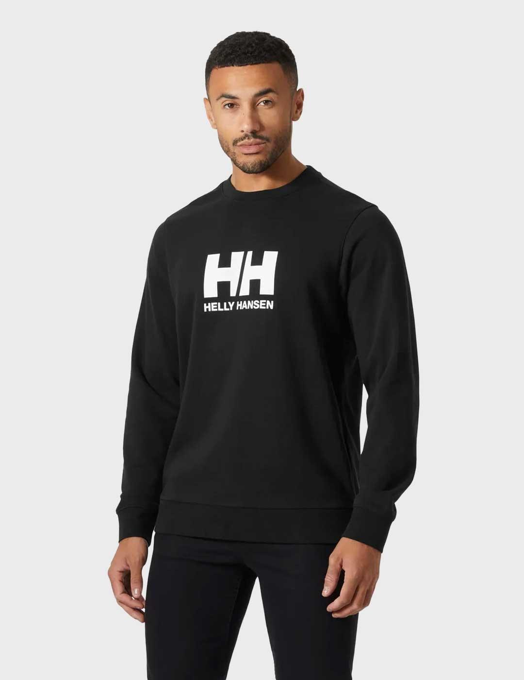 Helly Hansen Logo Crew sudadera negra para hombre