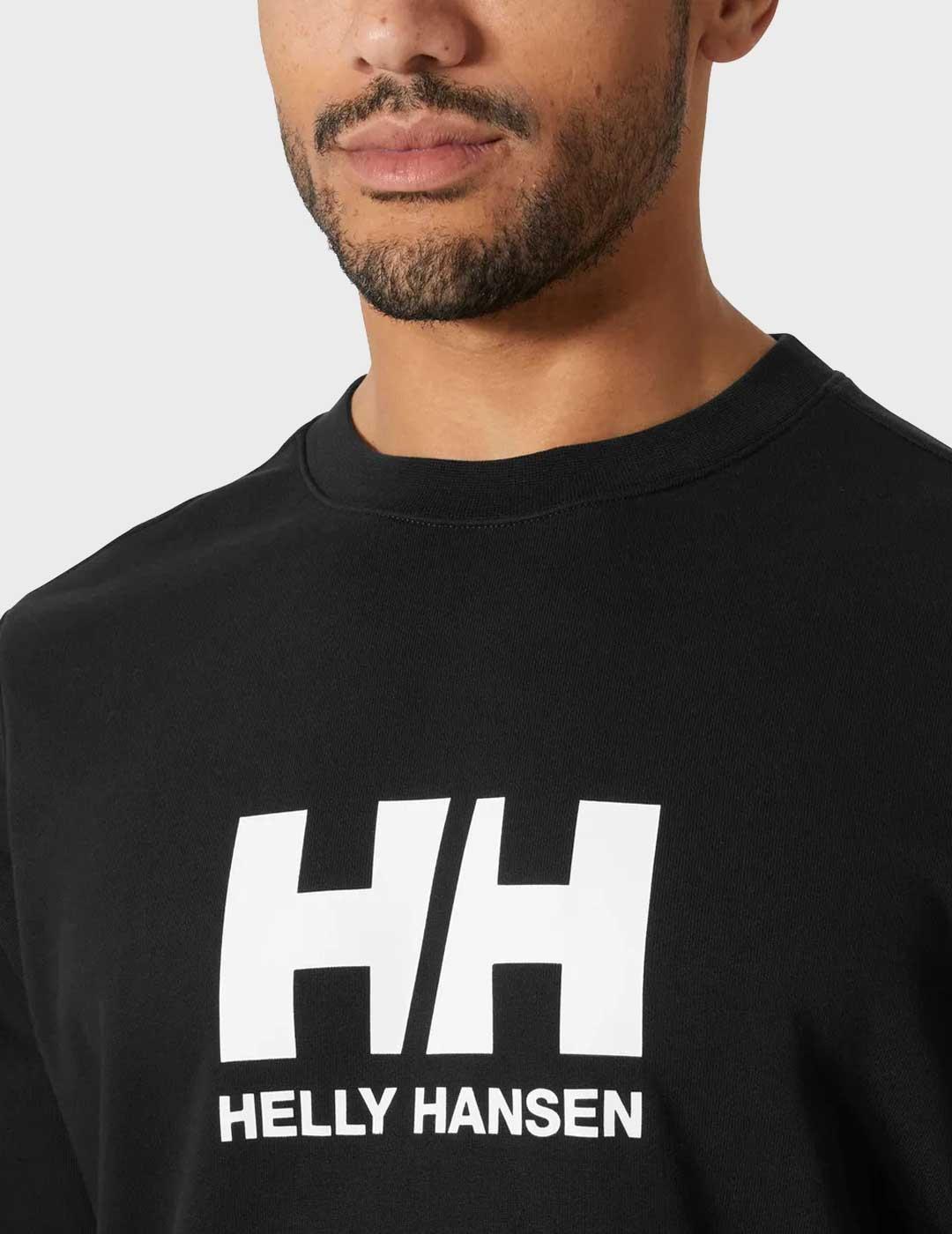 Helly Hansen Logo Crew sudadera negra para hombre