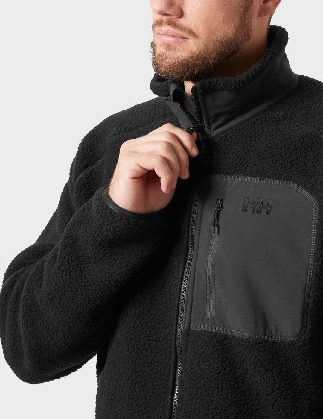 Helly Hansen Panorama Pile Block chaqueta negra para hombre