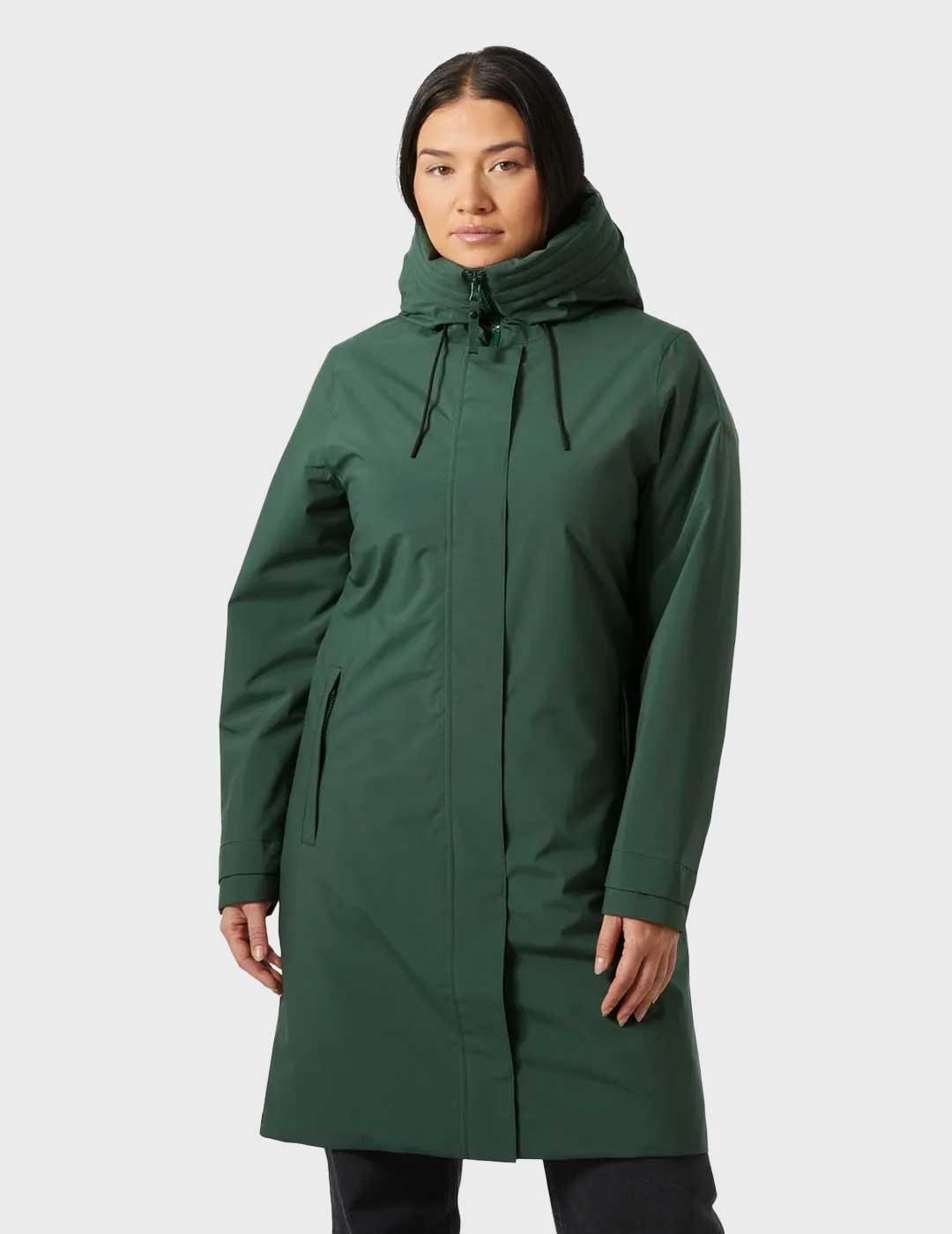 Helly Hansen Victoria Ins Rain abrigo verde para mujer