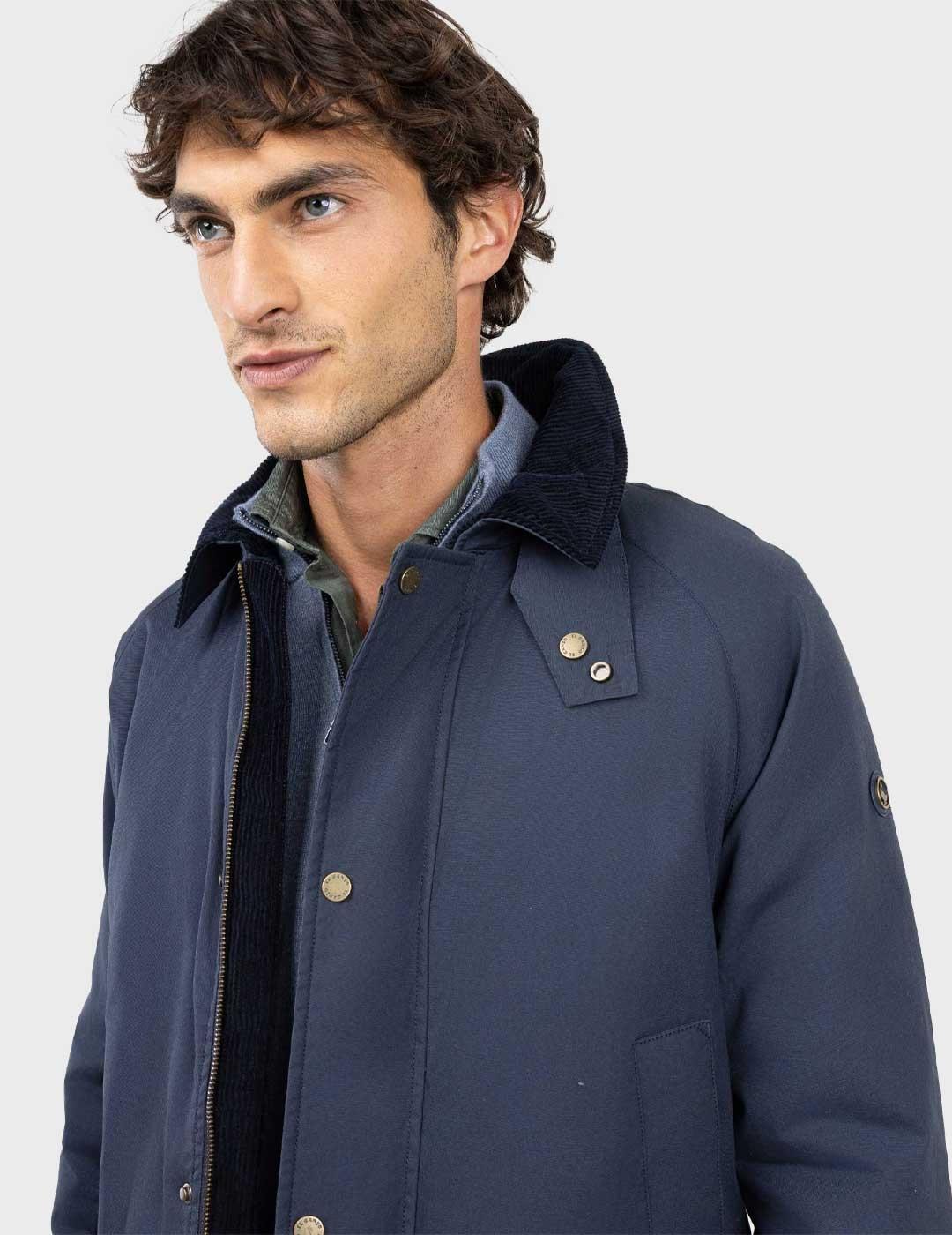 El Ganso chaqueta azul marino con cuello de pana para hombre