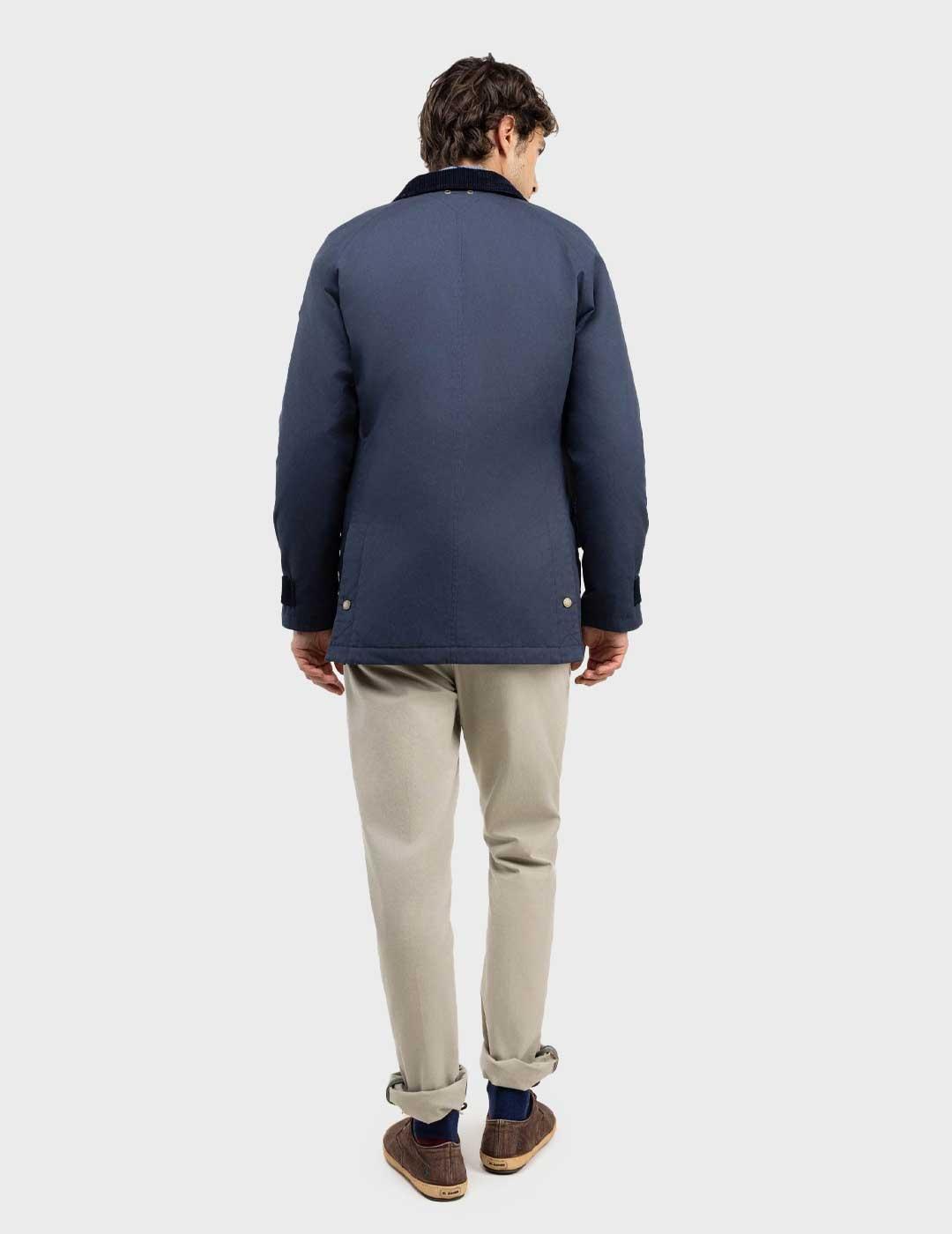 El Ganso chaqueta azul marino con cuello de pana para hombre