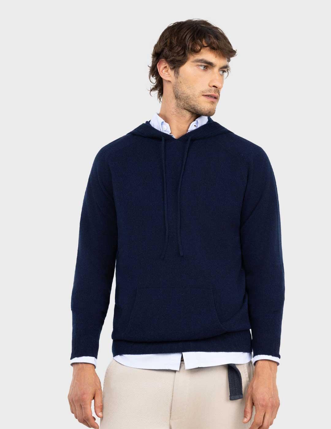 El Ganso jersey azul marino con capucha para hombre