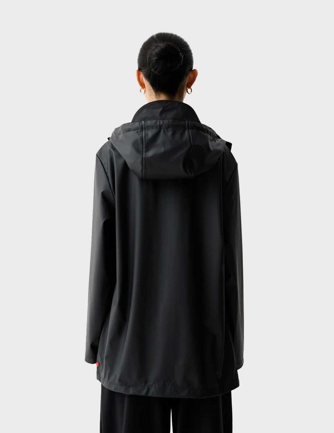 Hunter Jo parka negra impermeable para mujer