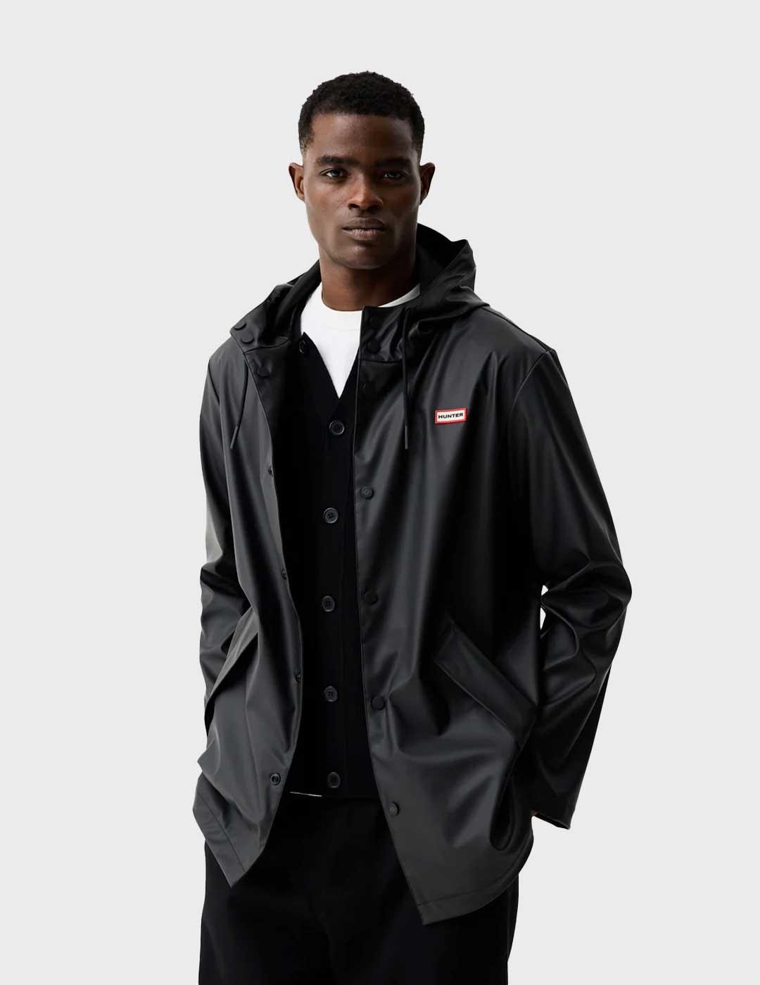 Hunter Jo parka negra impermeable para hombre y mujer